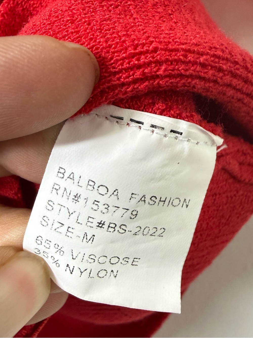 Balboa Red Ribbed Knit Zip Front Organza Puff Sleeve Top M Y2K Coquette - Picture 5 of 6